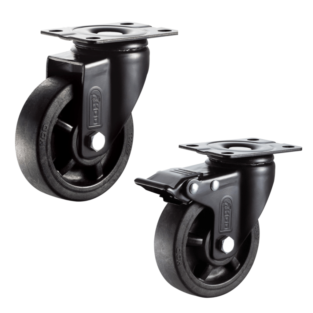 Hi Temperature Nylon Caster Wheels With Double Ball Bearing