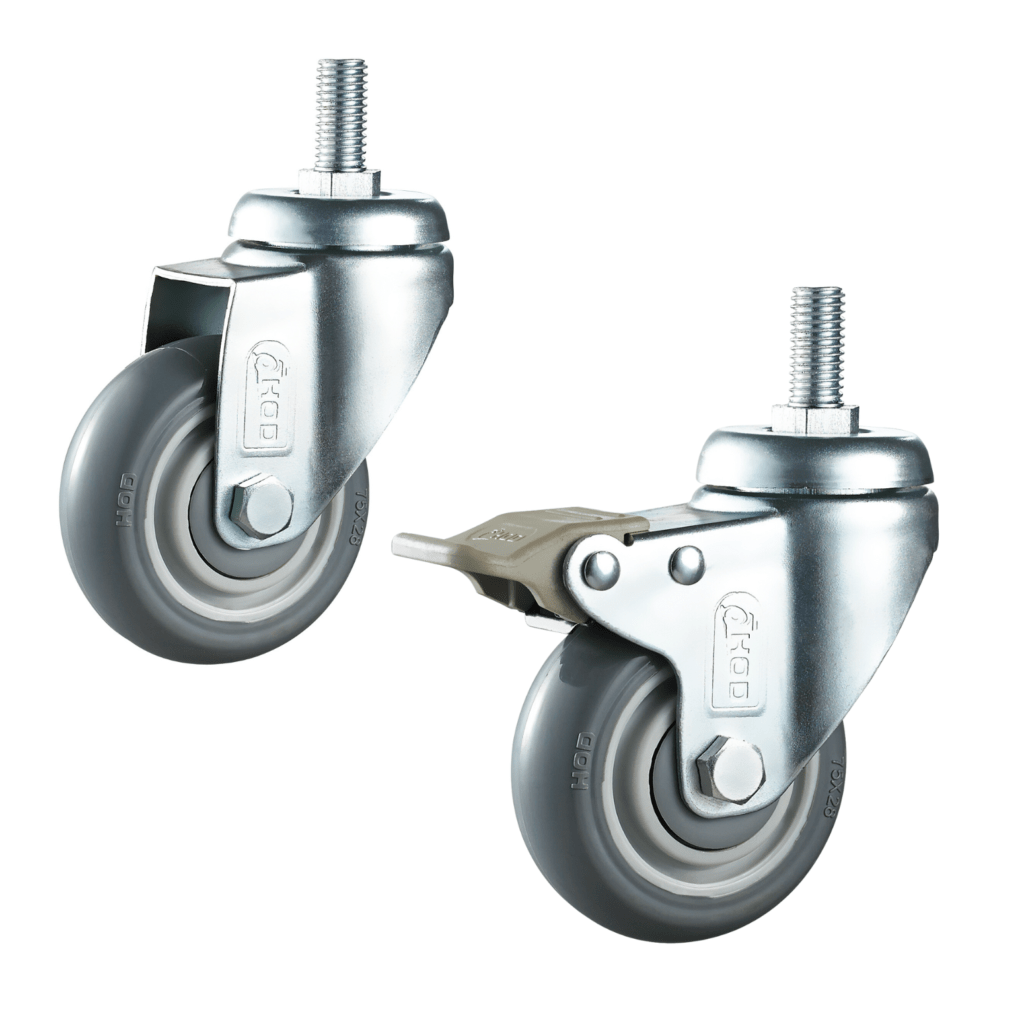 Medical Equipments PU Caster With Double Ball Bearing
